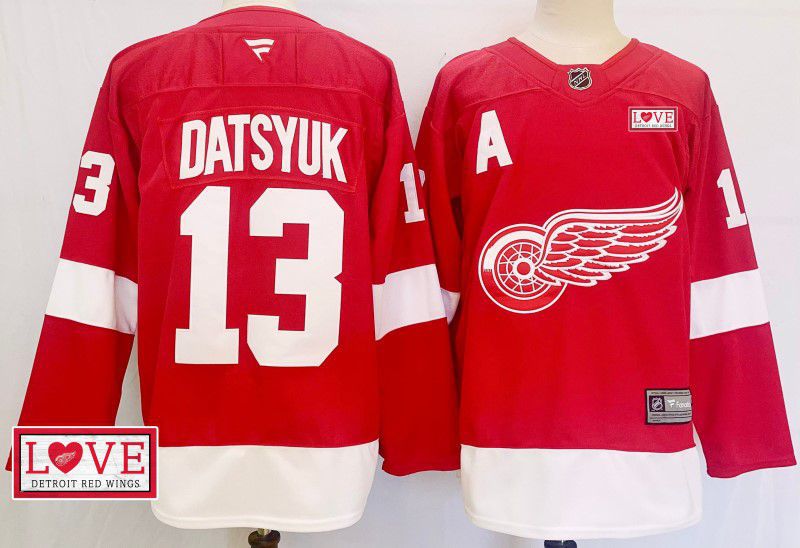 Men Detroit Red Wings #13 Datsyuk Red Fanatics 2025 NHL Jersey style 6->detroit red wings->NHL Jersey